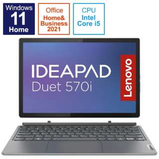 笔记本电脑IdeaPad Duet 570i暴风雨灰色82TQ000HJP[12.4型/Windows11 Home/intel Core i5/存储器:8GB/SSD:256GB/Office HomeandBusiness/2022一年9月型号]