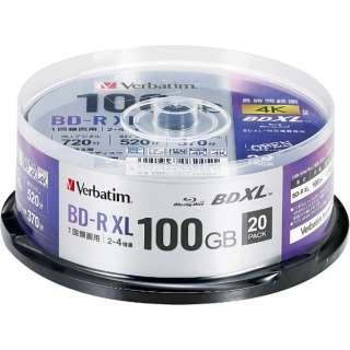 供录像使用BD-R XL VBR520YP20SD4[20张/100GB/喷墨打印机对应]