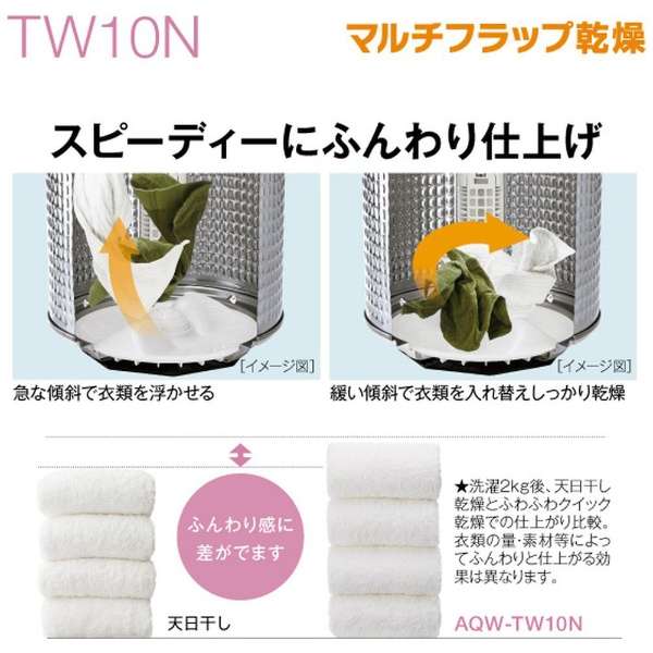 縦型洗濯乾燥機 ホワイト AQW-TW10N-W [洗濯10.0kg /乾燥5.0kg /ヒーター乾燥(排気タイプ) /上開き]_21