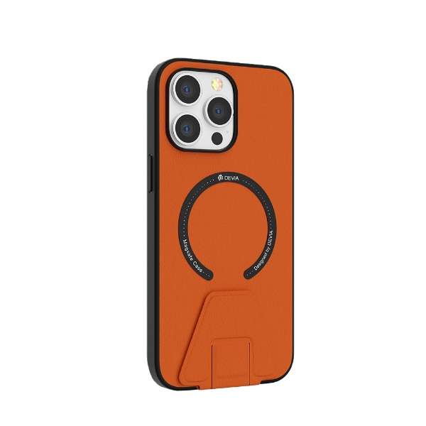 iPhone 14 6.1C` Randy Series  Magnetic  Case With Stand DEVIA orange BDVCSA09-IP14-OR_1