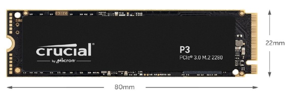 CT500P3SSD8JP 内蔵SSD PCI-Express接続 P3 [500GB /M.2] 【バルク品