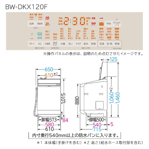 【アウトレット品】 縦型洗濯乾燥機 ビートウォッシュ シャンパン BW-DKX120F-N [洗濯12.0kg /乾燥6.0kg  /ヒーター乾燥(水冷・除湿タイプ) /上開き] 【生産完了品】