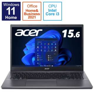 ノートパソコン Aspire 5 スチールグレイ A515-57-A38U/SF [15.6型 /Windows11 Home /intel Core i3 /メモリ：8GB /SSD：256GB /Office HomeandBusiness /2022年9月モデル]
