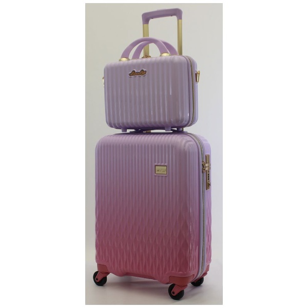 抗菌 スーツケース 機内持ち込み Sサイズ ジッパータイプ ミニトランク付き LUNALUX（ルナルクス） ホワイトピンク/ピンク LUN2116K-48