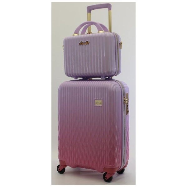 抗菌 スーツケース Mサイズ ジッパータイプ ミニトランク付き LUNALUX（ルナルクス） ホワイトピンク/ピンク LUN2116K-55