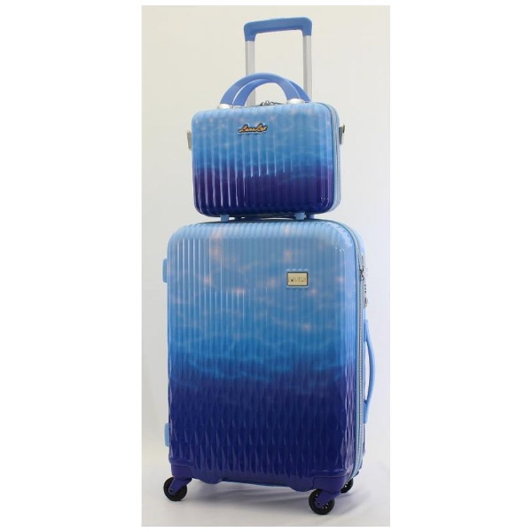 抗菌 スーツケース Mサイズ ジッパータイプ ミニトランク付き LUNALUX（ルナルクス） ウォータースカイ LUN2116K-55