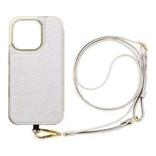 iPhone 14 Pro 6.1インチ Cross Body Case Duo white silver ML-CSIP22MP-2CBWS