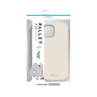 iPhone 14 Plus 6.7英寸超轻量超薄的耐衝撃混合包"PALLET AIR STRAP"白浅驼色(肩膀背带附属)LN-IA22PLSWH