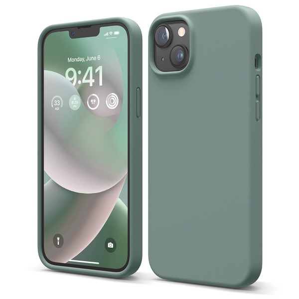 iPhone 14 Plus 6.7 elago SILICONE CASE for iPhone 2022 6.7inch 2Lens Midnight Green EL-INBCSSCS3-GN