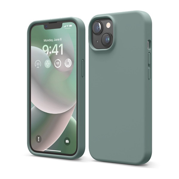 iPhone 14 6.1 elago SILICONE CASE for iPhone 2022 6.1inch 2Lens Midnight Green EL-INNCSSCS3-GN