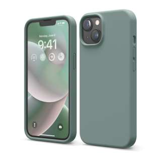 iPhone 14 6.1C` P[Xelago SILICONE CASE for iPhone i2022j 6.1inch 2Lens iMidnight Greenj EL-INNCSSCS3-GN