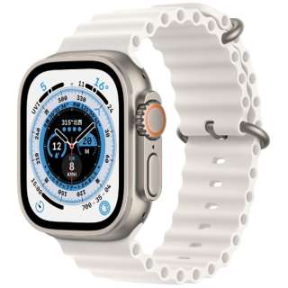 Apple Watch Ultra（GPS + Cellularモデル）- 49mmチタニウムケースとホワイトオーシャンバンド MNHF3JA