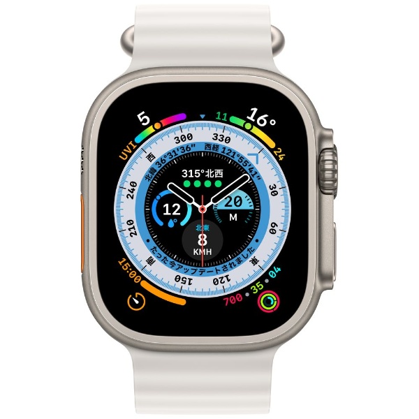 Apple Watch Ultra（GPS + Cellularモデル）- 49mmチタニウムケースとホワイトオーシャンバンド MNHF3JA