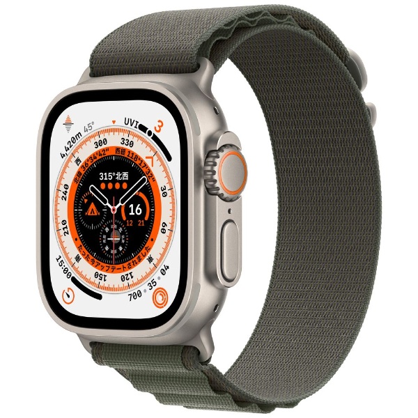 Apple Watch Ultra（GPS + Cellularモデル）- 49mmチタニウムケースとグリーンアルパインループ - M MQFN3JA  アップル｜Apple 通販 | ビックカメラ.com