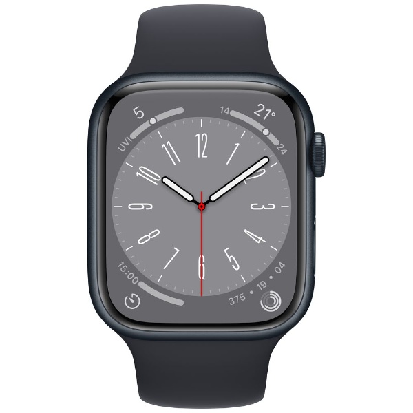 Apple Watch Series 8（GPSモデル）- 45mmミッドナイトアルミニウムケースとミッドナイトスポーツバンド MNP13JA
