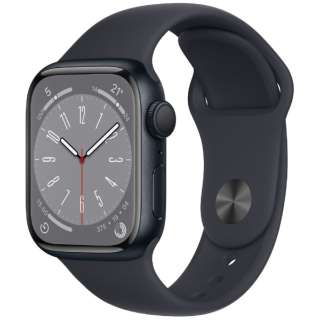 Apple Watch Series 8（GPSモデル）- 41mmミッドナイトアルミニウムケースとミッドナイトスポーツバンド MNP53JA