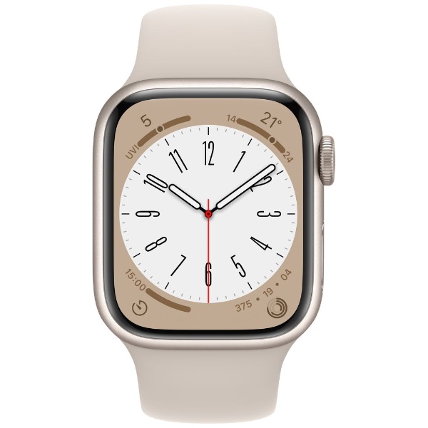 Apple Watch Series 8（GPSモデル）- 41mmスターライトアルミニウムケースとスターライトスポーツバンド MNP63JA
