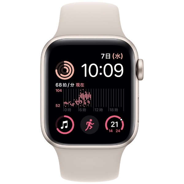 Apple Watch SE（第2世代：GPSモデル）40mmスターライトアルミニウムケースとスターライトスポーツバンド MNJP3JA