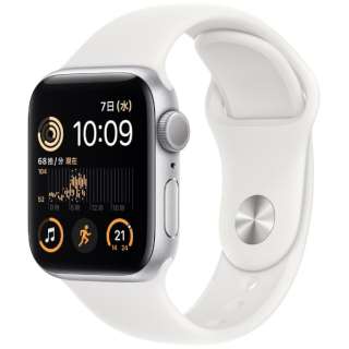 Apple Watch ＳＥ(第2代:ＧＰＳ型号)40mm银铝包和白运动带MNJV3JA