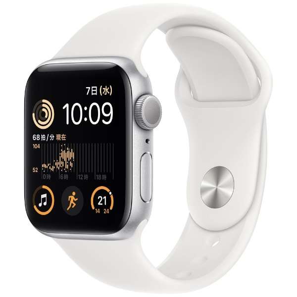 Apple Watch ＳＥ(第2代:ＧＰＳ型号)40mm银铝包和白运动带MNJV3JA_1
