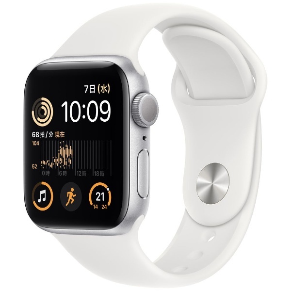 Apple Watch SE（第2世代：GPSモデル）40mmシルバーアルミニウムケースとホワイトスポーツバンド MNJV3JA アップル｜Apple  