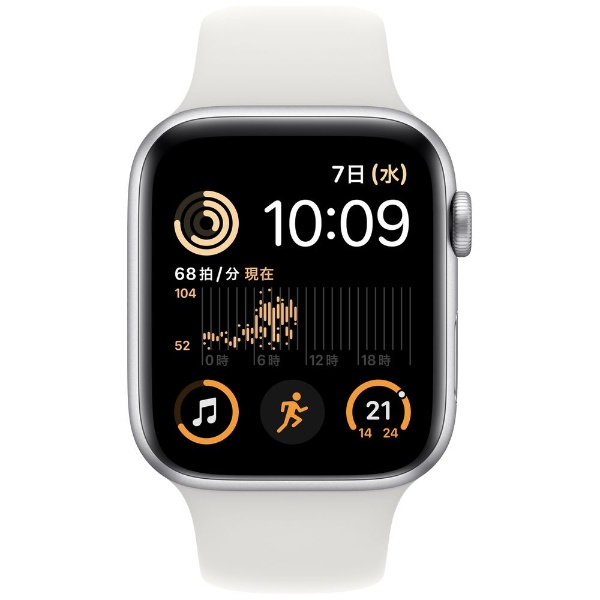 Apple Watch SE（第2世代：GPSモデル）44mmシルバーアルミニウムケースとホワイトスポーツバンド MNK23JA