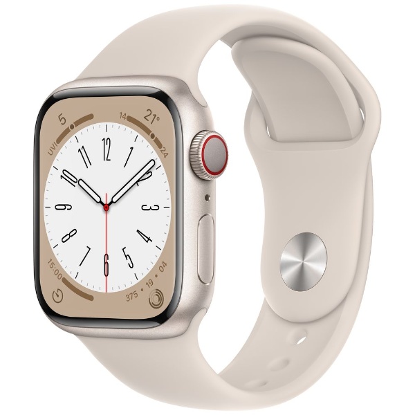 Apple Watch Series 8(ＧＰＳ+Cellular型号)-41mm星光铝包和星光运动带MNHY3JA