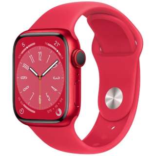 Apple Watch Series 8(ＧＰＳ+Cellular型号)-41mm(PRODUCT)RED铝包和(PRODUCT)RED运动带MNJ23JA