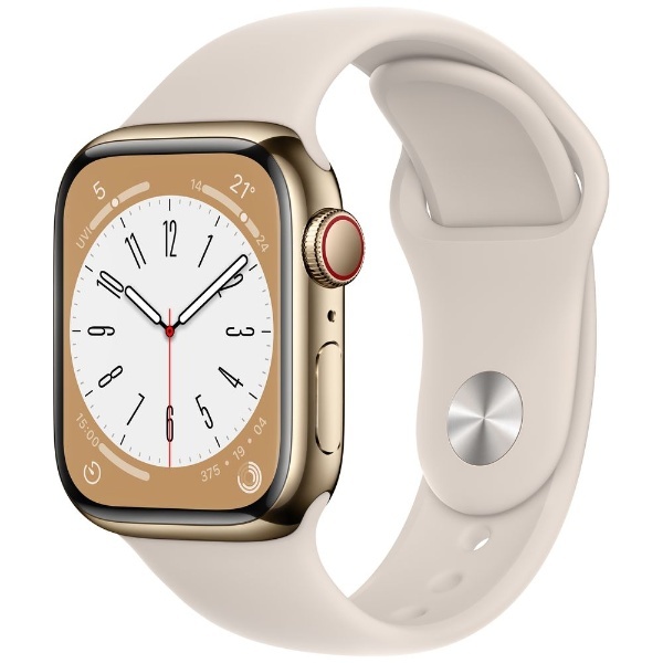 Apple Watch Series 8（GPS Cellularモデル）- 41mmゴールドステンレススチールケースとスターライトスポーツバンド  MNJC3JA アップル｜Apple 通販