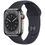 Apple Watch Series 8(ＧＰＳ+Cellular型号)-41mm石墨不锈钢包和午夜运动带MNJJ3JA