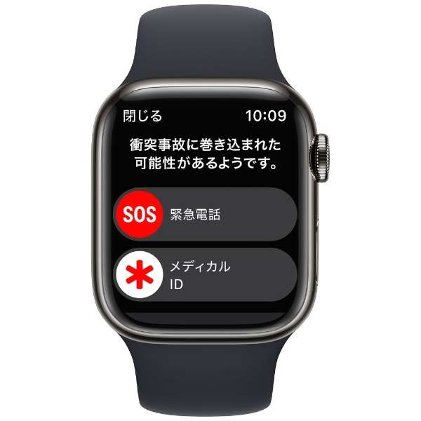 Apple Watch Series 8(ＧＰＳ+Cellular型号)-41mm石墨不锈钢包和午夜运动带MNJJ3JA_6