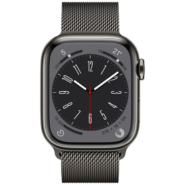 Apple Watch Series 8（GPS + Cellularモデル）-  41mmグラファイトステンレススチールケースとグラファイトミラネーゼループ MNJM3JA