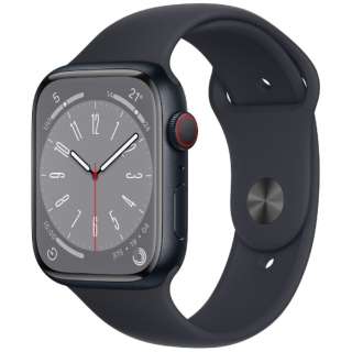 Apple Watch Series 8(ＧＰＳ+Cellular型号)-45mm午夜铝情况和午夜运动带MNK43JA