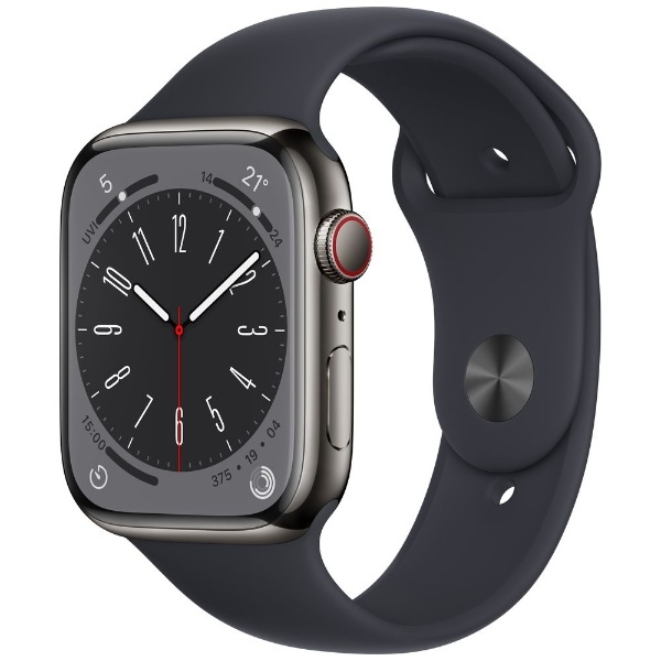 Apple Watch Series 8（GPS Cellularモデル）- 45mmグラファイトステンレススチールケースとミッドナイトスポーツバンド  MNKU3JA アップル｜Apple 通販