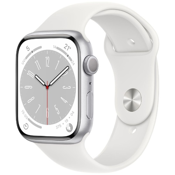 Apple Watch Series 8（GPSモデル）- 45mmシルバーアルミニウムケースとホワイトスポーツバンド MP6N3JA アップル｜ Apple 通販