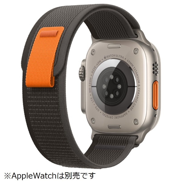 純正品Apple Watch 49mmケース用ブラックグレイトレイルループM/L