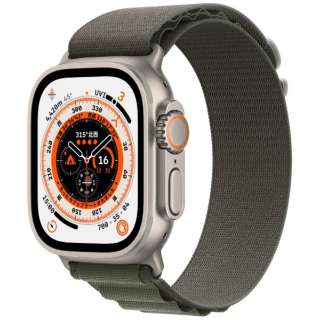 Apple Watch Ultra(ＧＰＳ+Cellular型号)-49mm钛包和绿色的Alpine Electronics循环-L MQFP3JA