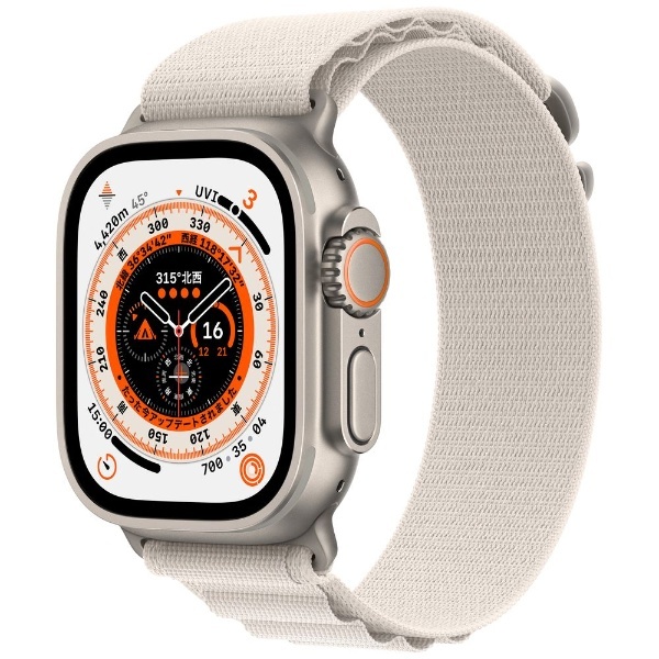 アップル｜Apple　49mmチタニウムケースとスターライトアルパインループ　Apple　MQFQ3JA　Watch　Ultra（GPS　S　Cellularモデル）-　通販