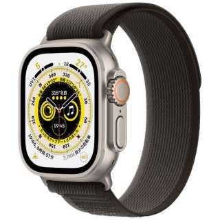Apple Watch Ultra（GPS + Cellularモデル）- 49mmチタニウムケースとブラック/グレイトレイルループ - S/M　MQFW3JA