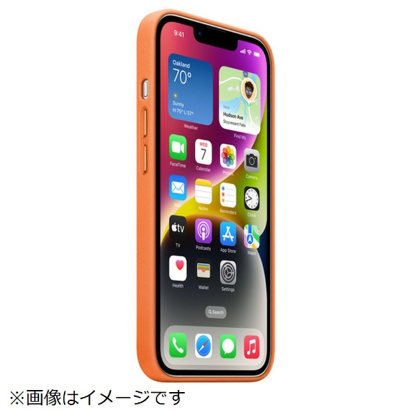 純正】MagSafe対応iPhone 14レザーケース オレンジ MPP83FE/A 【処分品 ...