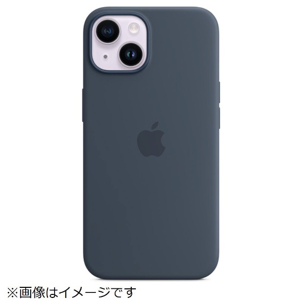 純正】MagSafe対応iPhone 14シリコーンケース ストームブルー MPRV3FE