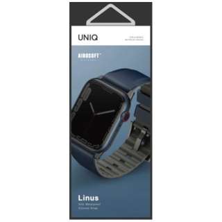 LINUS AIROSOFT SILICONE APPLE WATCH STRAP 45/44/42mm - NAUTICAL BLUEiBLUEj UNIQij[Nj u[ UNIQ45MMLINUSBLU