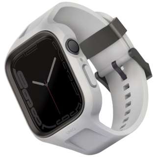 MONOS 2-IN-1 Apple Watch STRAP WITH HYBRID CASE 45/44mm - CHALK GREYiGREYj UNIQij[Nj O[ UNIQ45MMMONOSGRY