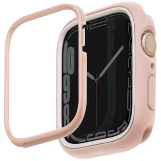 MODUO Apple Watch CASE WITH INTERCHANGEABLE PC BEZEL 45/44mm - BLUSHiPINK/WHITEj UNIQij[Nj sN UNIQ45MMMDPNKWHT