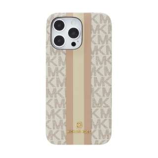 MICHAEL KORS - Slim Wrap Case Stripe for iPhone 14 Pro Max 3 [ Vanilla ] MICHAEL KORS }CP@R[X