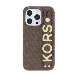 MICHAEL KORS - Slim Wrap Case Stand & Ring for iPhone 14 Pro 3 [ Brown ] MICHAEL KORS }CP@R[X