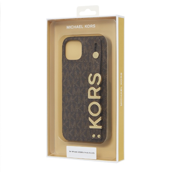 MICHAEL KORS - Slim Wrap Case Stand & Ring for iPhone 14 Plus 2眼 [ Brown ]  MICHAEL KORS マイケル　コース