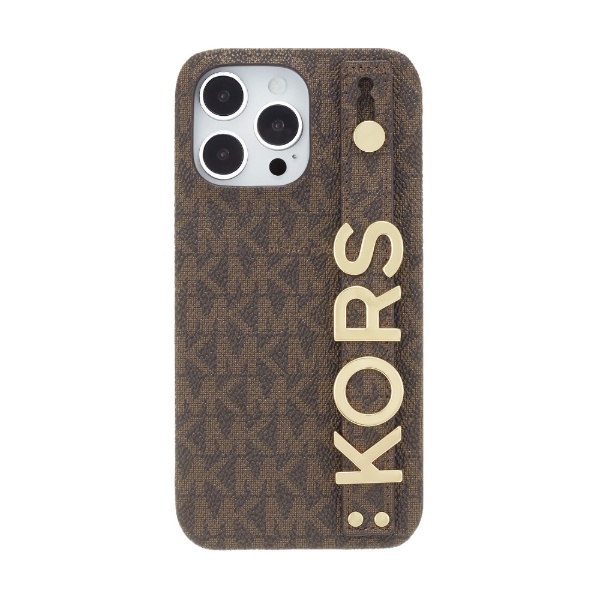 MICHAEL KORS - Slim Wrap Case Stand & Ring for iPhone 14 Pro Max 3眼 [ Brown  ] MICHAEL KORS マイケル　コース