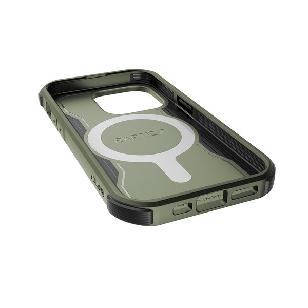 iPhone 14 Pro Max MagSafe対応 耐衝撃MIL規格クリアケース モスグリーン RT-INGCSPTFM-MR
