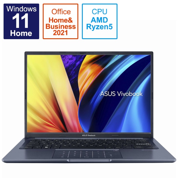 ノートパソコン Vivobook 14X クワイエットブルー M1403QA-LY009WS [14.0型 /Windows11 Home /AMD  Ryzen 5 /メモリ：8GB /SSD：512GB /Office HomeandBusiness /2022年9月モデル] 【在庫限り】